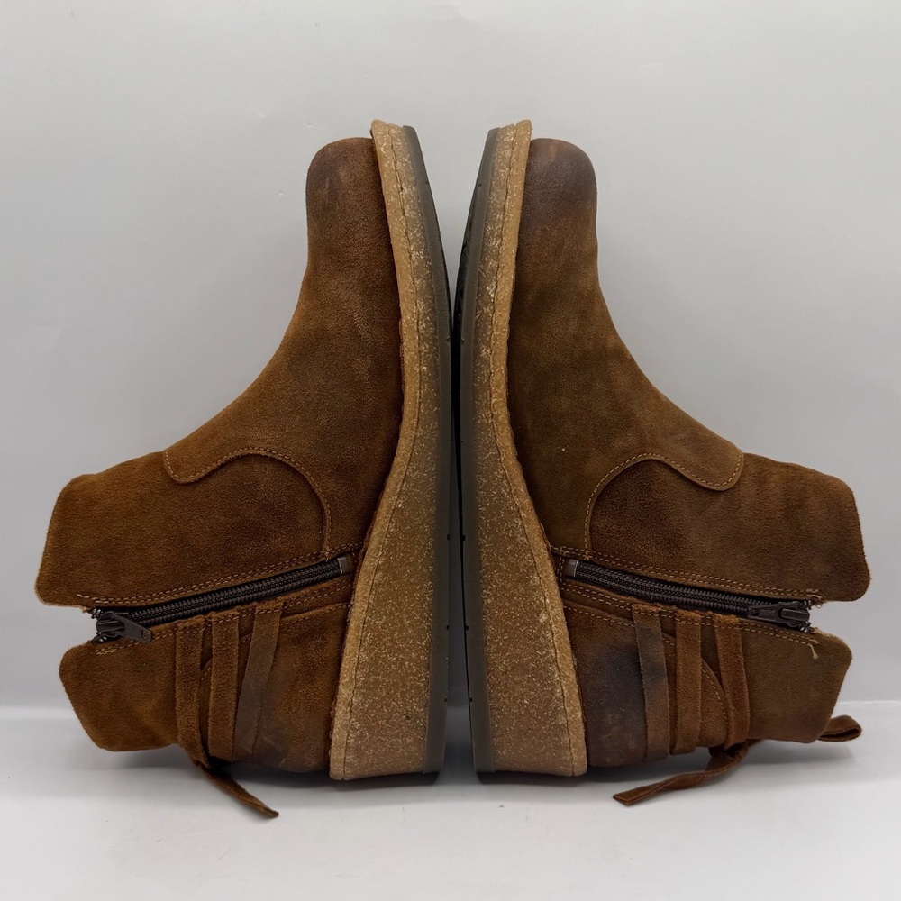 Born Varas Women's Size 9.5 Brown Leather Ankle Boots Side Zipper Comfort - Picture 6 of 11